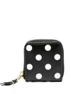 Comme Des Garçons Polka-dot Leather Coin Pouch In Black