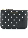 Comme Des Garçons Polka-dot Logo Pouch In Black