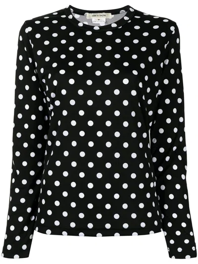 Comme Des Garçons Polka Dot Long-sleeve Top