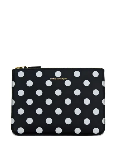 Comme Des Garçons Polka-dot Pattern Wallet In Black
