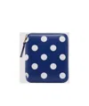 Comme Des Garçons Polka Dot Pattern Wallet In Blue