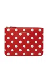 Comme Des Garçons Polka-dot Pattern Wallet In Red