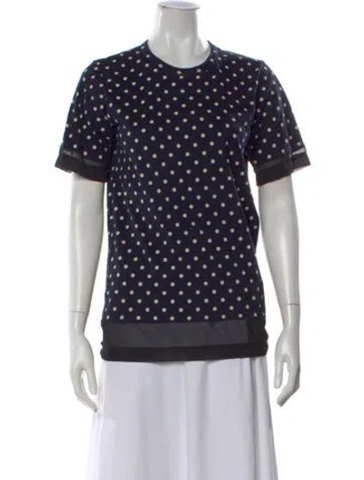 Pre-owned Comme Des Garçons Polka Dot Print Crew Neck T-shirt In Blue