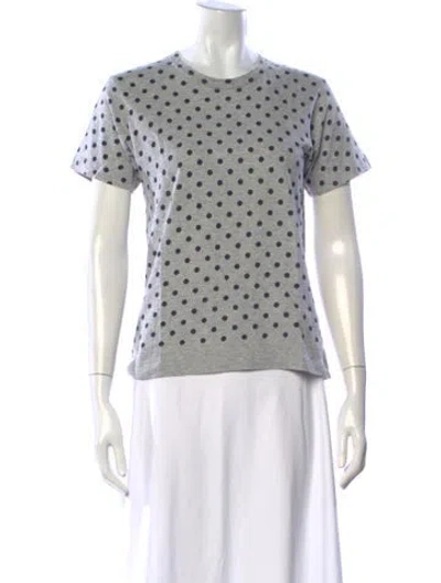 Pre-owned Comme Des Garçons Polka Dot Print Crew Neck T-shirt In Gray