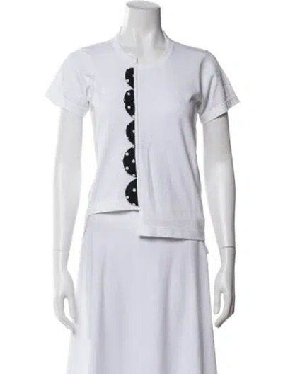 Pre-owned Comme Des Garçons Polka Dot Print Crew Neck T-shirt In White
