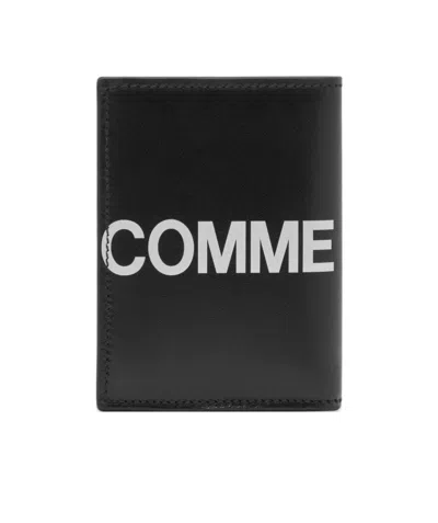Comme Des Garçons Polka Dot-print Leather Cardholder In Black