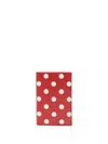 Comme Des Garçons Polka Dot-print Leather Wallet In Red
