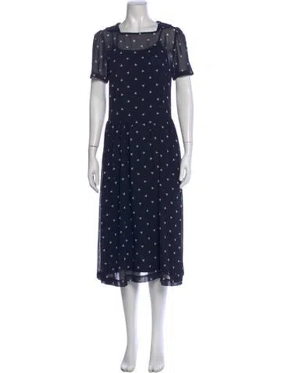 Pre-owned Comme Des Garçons Polka Dot Print Long Dress In Blue