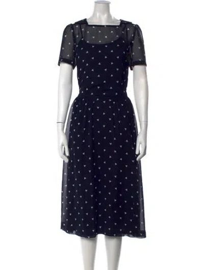 Pre-owned Comme Des Garçons Polka Dot Print Long Dress In Blue