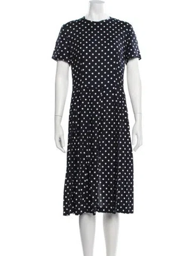 Pre-owned Comme Des Garçons Polka Dot Print Midi Length Dress In Blue