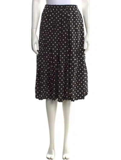 Pre-owned Comme Des Garçons Polka Dot Print Midi Length Skirt In Black