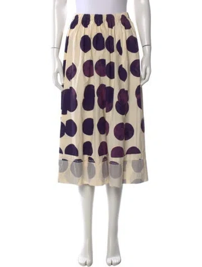 Pre-owned Comme Des Garçons Polka Dot Print Midi Length Skirt In Neutral
