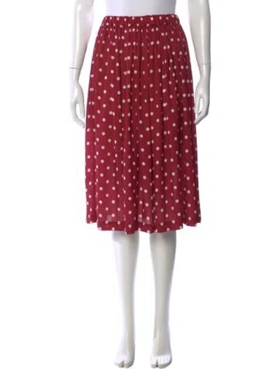 Pre-owned Comme Des Garçons Polka Dot Print Midi Length Skirt In Red