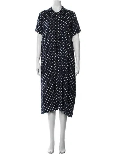 Pre-owned Comme Des Garçons Polka Dot Print Pleated Accents Dress Set In Blue