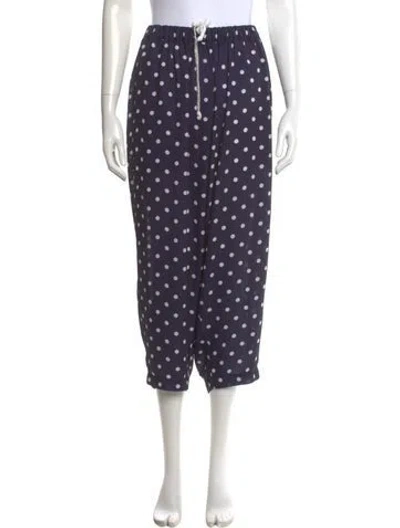 Pre-owned Comme Des Garçons Polka Dot Print Straight Leg Pants In Blue