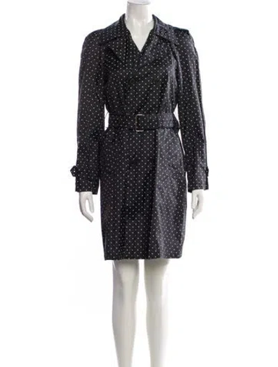Pre-owned Comme Des Garçons Polka Dot Print Trench Coat In Black