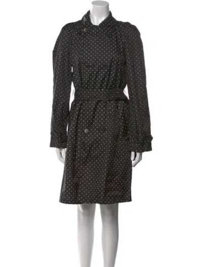 Pre-owned Comme Des Garçons Polka Dot Print Trench Coat In Black