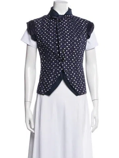 Pre-owned Comme Des Garçons Polka Dot Print Vest In Blue/white