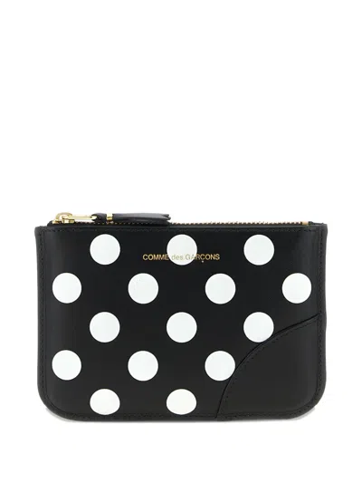 Comme Des Garçons Polka Dot Print Wallet In Black