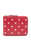 Comme Des Garçons Polka-dot Print Wallet In Red