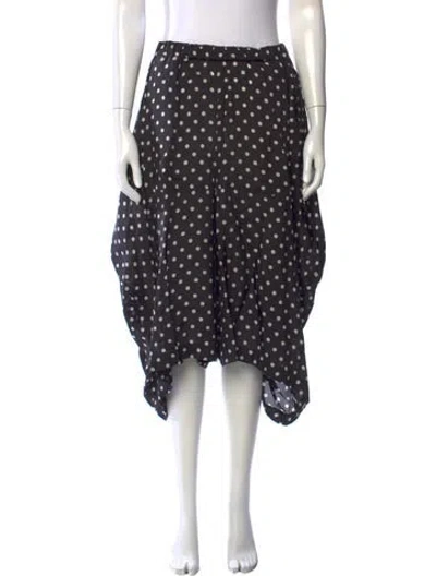 Pre-owned Comme Des Garçons Polka Dot Print Wide Leg Pants In Black
