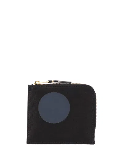 Comme Des Garçons Polka Dot Printed Wallet In Black