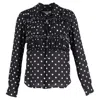 Comme Des Garçons Polka Dot Bow Button Down Blouse In Black