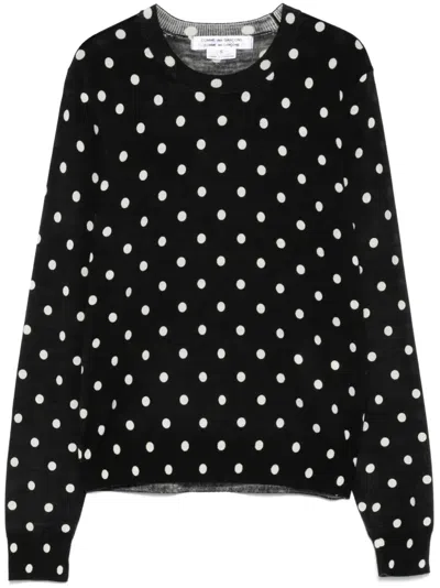 Comme Des Garçons Pullover Mit Polka Dots In Schwarz