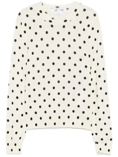 Comme Des Garçons Pullover Mit Polka Dots In Weiss