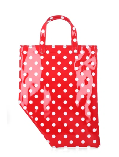 Comme Des Garçons Comme Des Garcons Polka Dot Tote Bag In Red