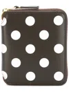 Comme Des Garçons Polka Dot Wallet In Brown