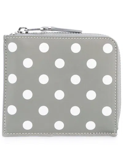 Comme Des Garçons Polka Dot Wallet In Grey Grey