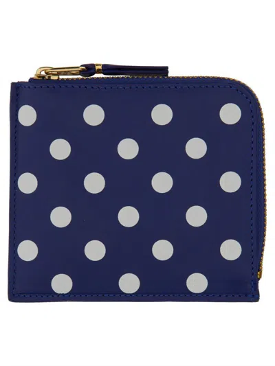 Comme Des Garçons Polka Dot Wallet Unisex In Blue