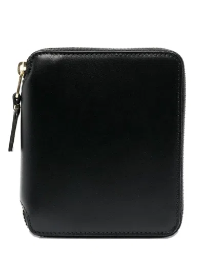 Comme Des Garçons Polka-dot Zip-around Wallet In Black