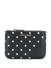 Comme Des Garçons Polka-dot Zip Coin Pouch In Black