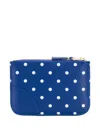 Comme Des Garçons Polka-dot Zip-fastening Wallet In Blue
