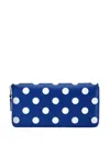 Comme Des Garçons Polka-dot Zip Wallet In Blue