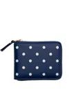 Comme Des Garçons Polka-dot Zip Wallet In Blue