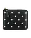Comme Des Garçons Polka-dot Zipped Wallet In Black