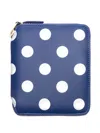 Comme Des Garçons Polka Dot Pattern Wallet In Blue