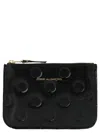 Comme Des Garçons Embossed Polka Dot Pattern Purse In Black