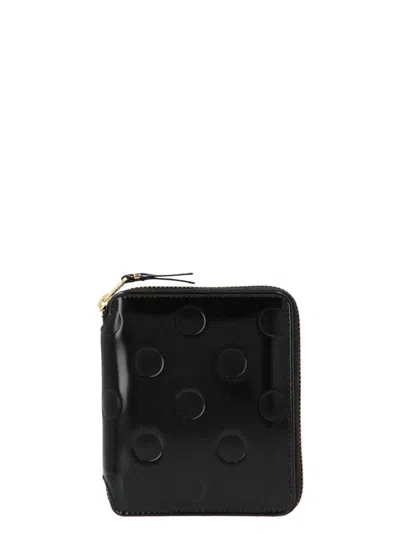 Comme Des Garçons Polka Dots Embossed' Wallet In Black