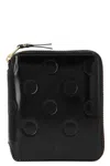 Comme Des Garçons 'polka Dots Embossed' Wallet In Black