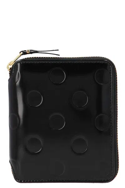 Comme Des Garçons 'polka Dots Embossed' Wallet In Black