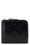Comme Des Garçons Polka-dot Embossed Wallet In Black