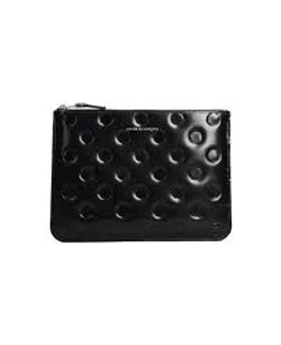 Comme Des Garçons Polka Dots Embossed Wallet In Black