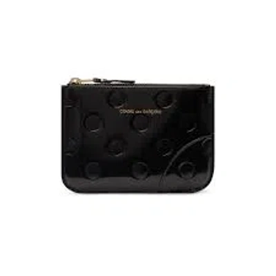 Comme Des Garçons Polka Dots Embossed Wallet In Black