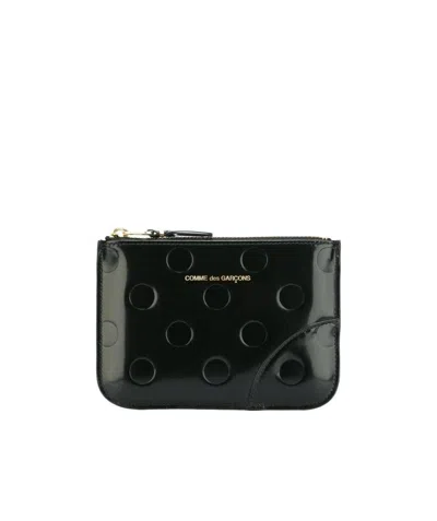 Comme Des Garçons 'polka Dots Embossed' Wallet In Black