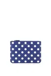 Comme Des Garçons Polka Dots Pouch In Navy Navy