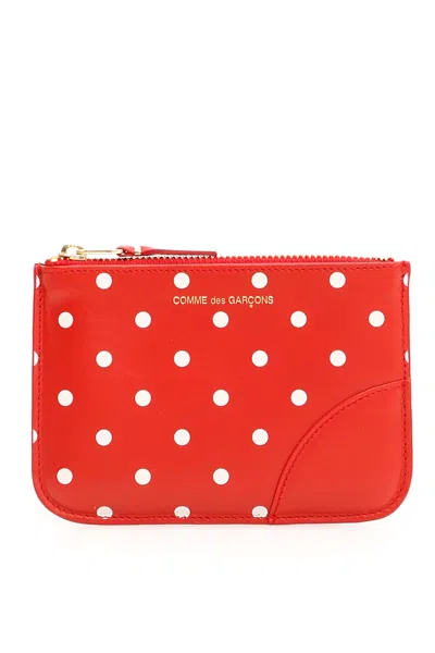 Comme Des Garçons Polka Dots Pouch In Red